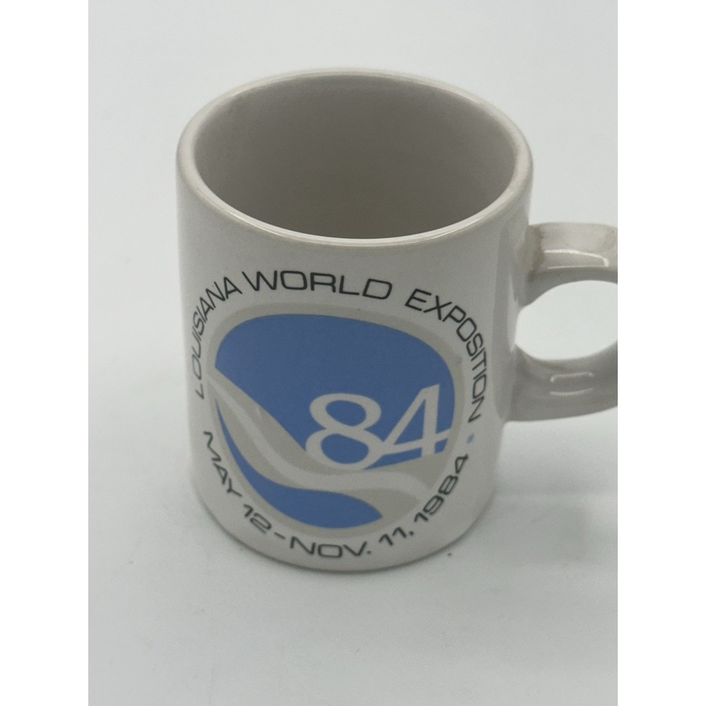 VTG 1984 Louisiana World Expo Souvenir Mini Coffee Mug Cup 2.5" Espresso Demi